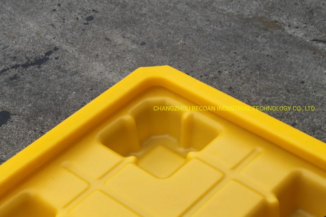 4 Drums Heavy Duty Oil Chemical Anti-Spill Detachable Plastic Pallet with Factory Price for Sale